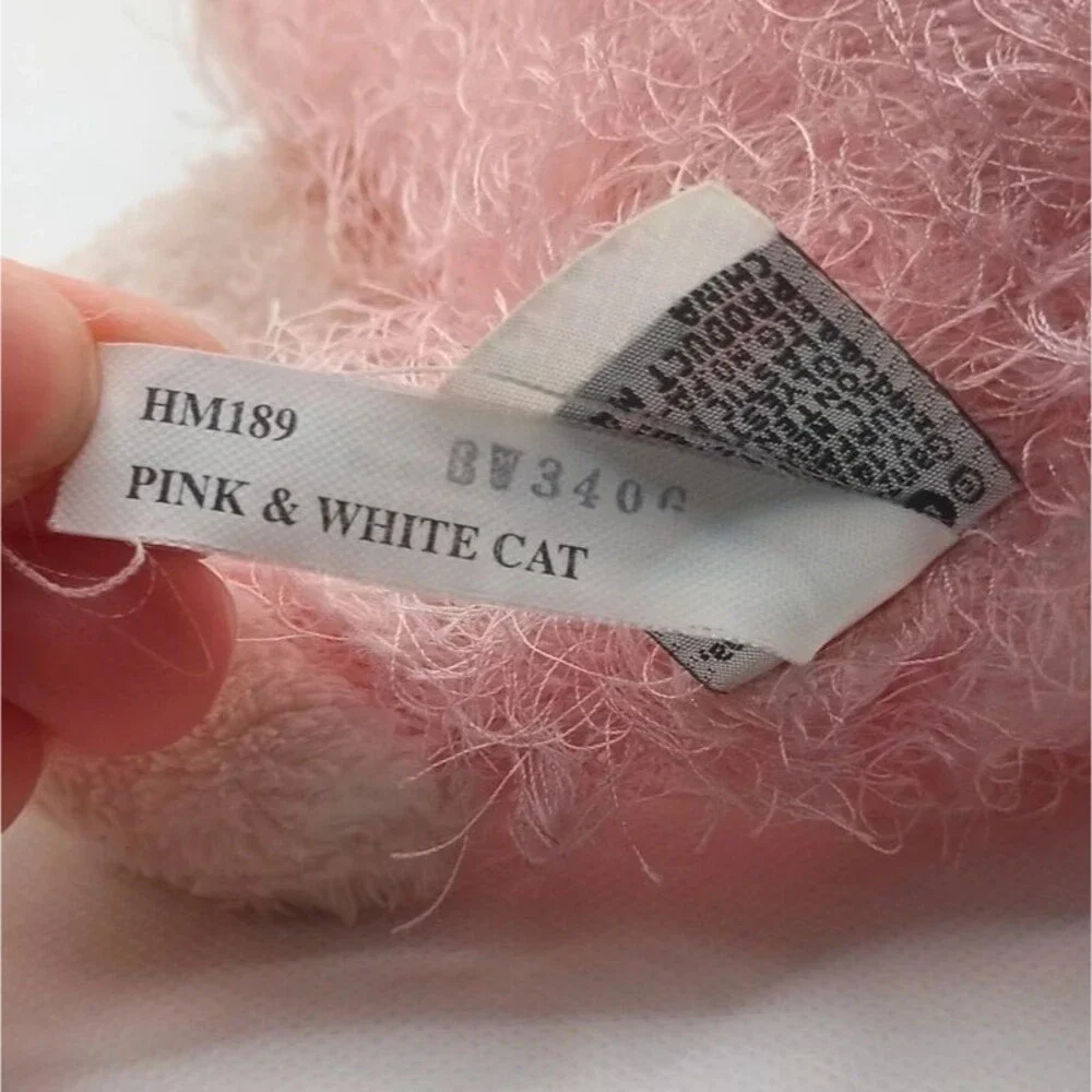 Ganz Webkinz Pink & White Cat HM189 Plush Stuffed Animal No Code Retired